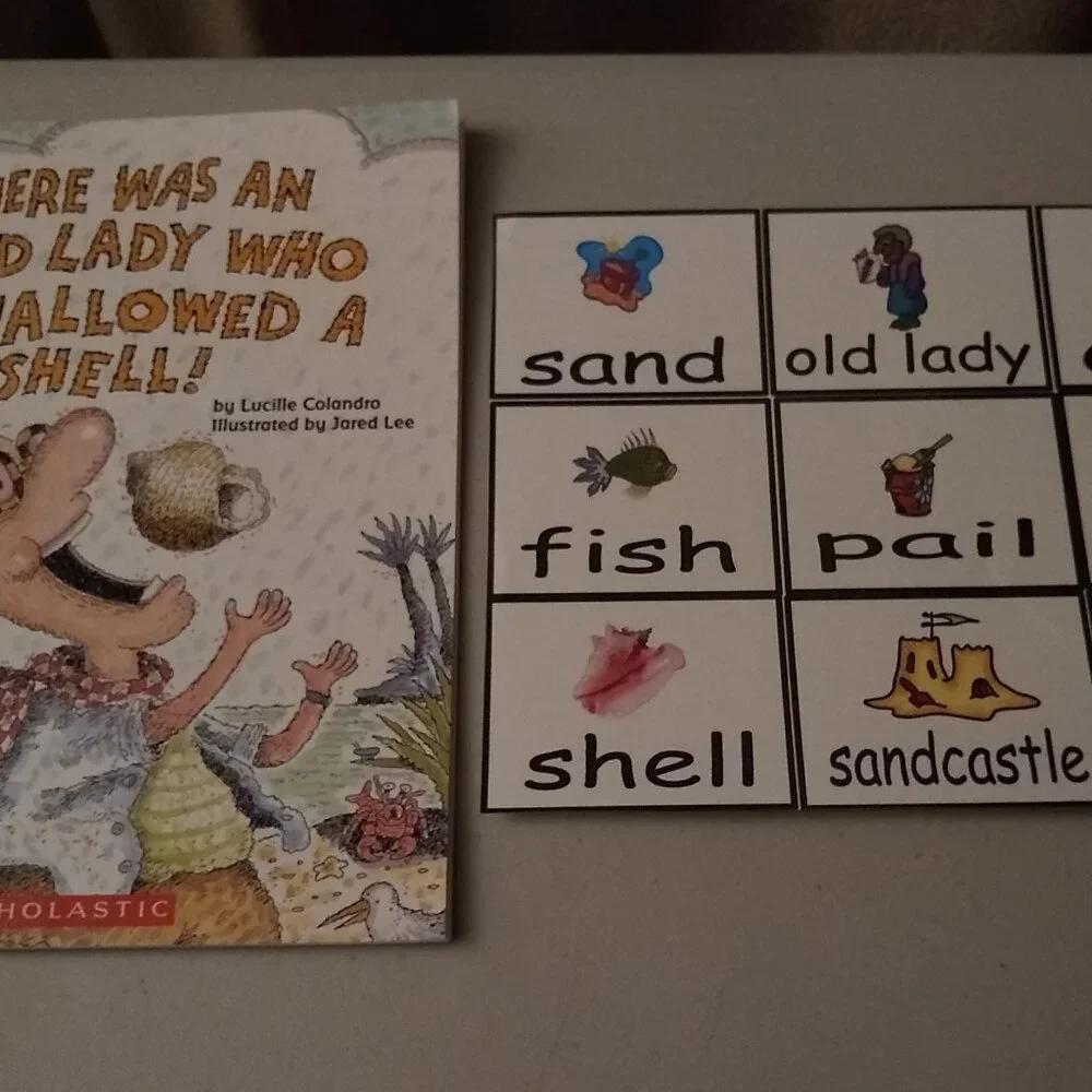 There was an Old Lady who Swallowed a Bat + Books + Shell + Pie Lucille Colandro